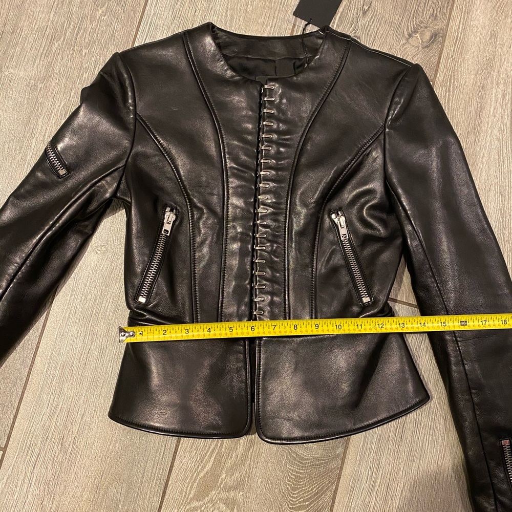 NWT Alexander Wang leather Paneled biker jacket - Picture 9 of 12
